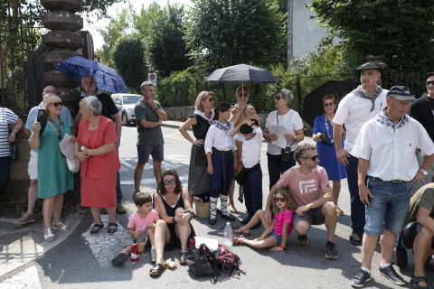 Baztandarren biltzarra en Elizondo: carrozas participantes y público asistente