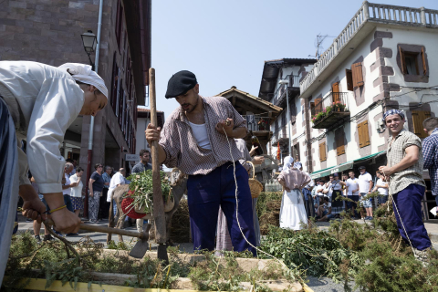 Baztandarren biltzarra en Elizondo: carrozas participantes y público asistente