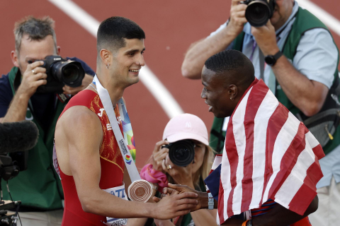 Imágenes de la final de los 110 metros vallas del Mundial de Eugene