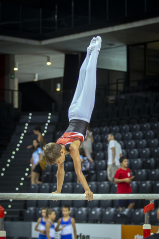 Gimnasia artística en el Navarra Arena.