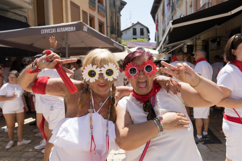 Ambiente en las calles de Tudela la mañana del cohete./