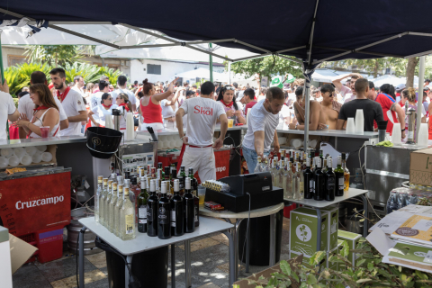 Ambiente en las calles de Tudela la mañana del cohete./