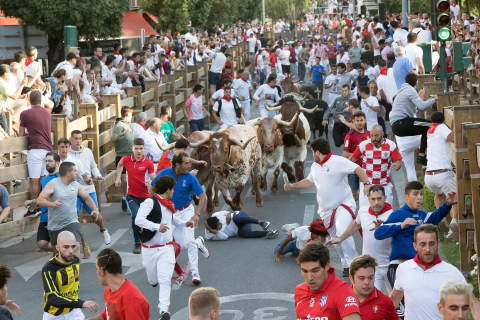 Primer encierro de las fiestas de Tudela 2022.