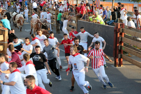 Primer encierro de las fiestas de Tudela 2022.