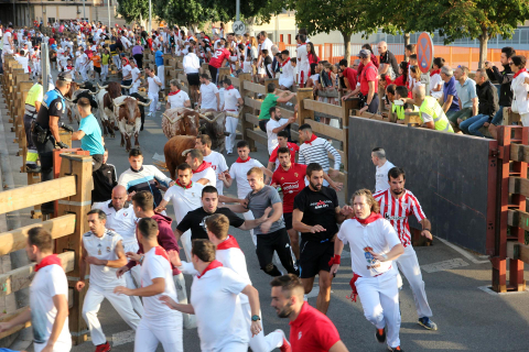 Primer encierro de las fiestas de Tudela 2022.
