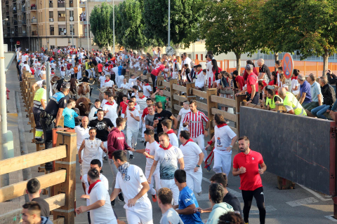 Primer encierro de las fiestas de Tudela 2022.