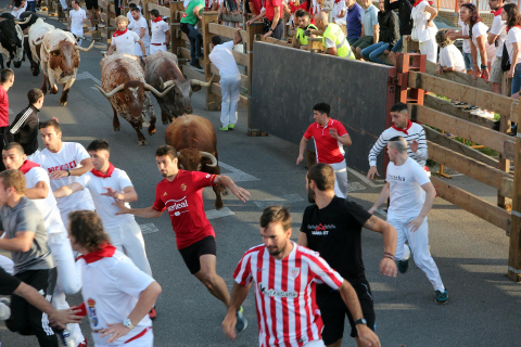 Primer encierro de las fiestas de Tudela 2022.