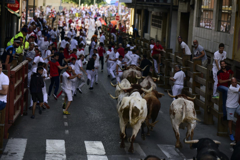 Primer encierro de las fiestas de Tudela 2022.