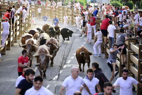 Primer encierro de las fiestas de Tudela 2022.