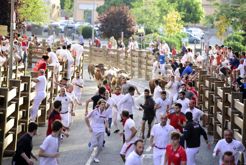 Primer encierro de las fiestas de Tudela 2022.