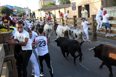 Primer encierro de las fiestas de Tudela 2022.