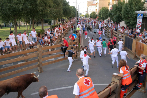 Primer encierro de las fiestas de Tudela 2022.