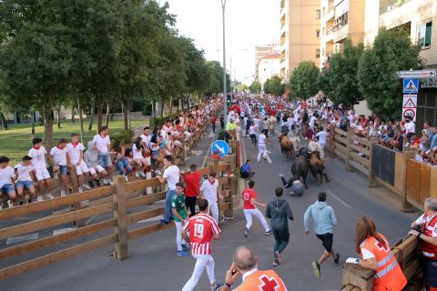 Primer encierro de las fiestas de Tudela 2022.