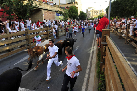 Primer encierro de las fiestas de Tudela 2022.