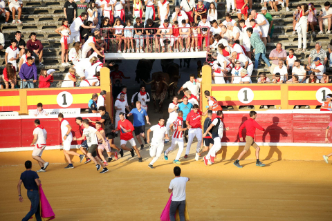 Primer encierro de las fiestas de Tudela 2022.