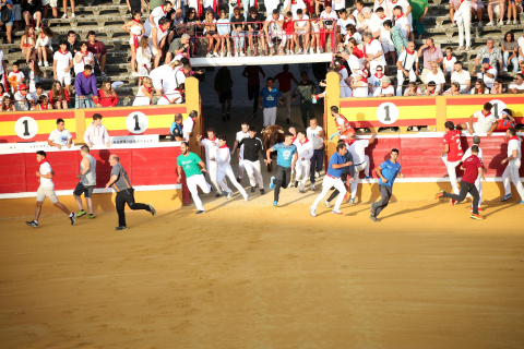 Primer encierro de las fiestas de Tudela 2022.
