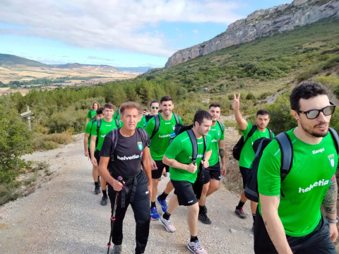 Jugadores de Anaitasuna en la Foz de Lumbier