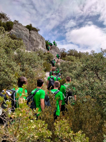 Jugadores de Anaitasuna en la Foz de Lumbier