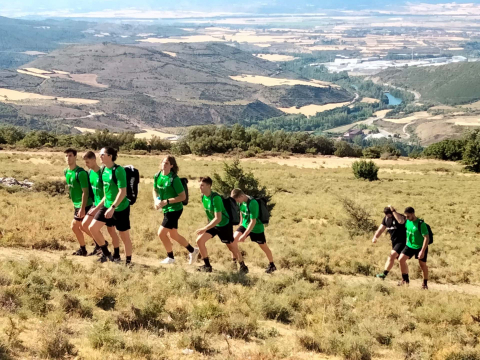 Jugadores de Anaitasuna en la Foz de Lumbier