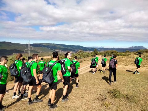 Jugadores de Anaitasuna en la Foz de Lumbier