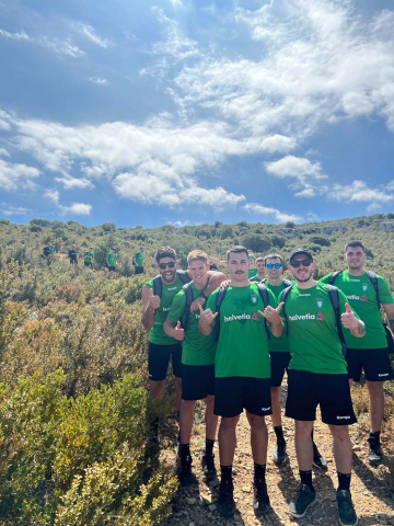 Jugadores de Anaitasuna en la Foz de Lumbier