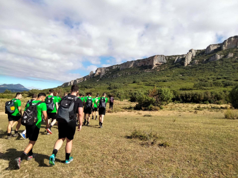 Jugadores de Anaitasuna en la Foz de Lumbier