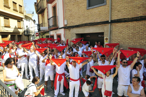 Lanzamiento del cohete de fiestas de Funes