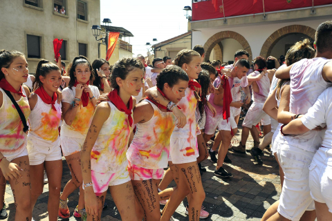 Lanzamiento del cohete de fiestas de Funes