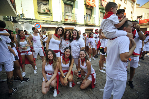 Lanzamiento del cohete de fiestas de Funes
