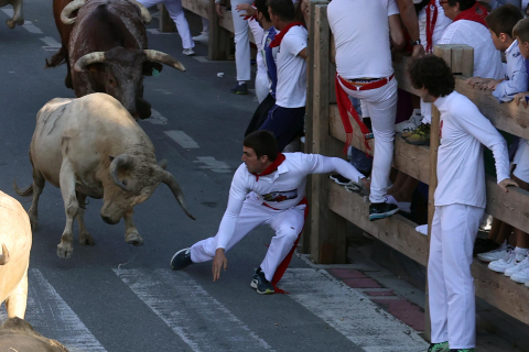 Fotos del primer encierro de fiestas de Tafalla