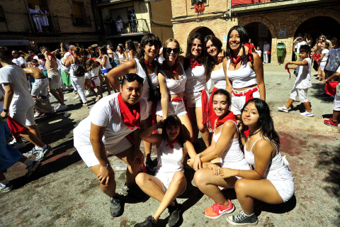 Fotos del cohete de fiestas de Marcilla.