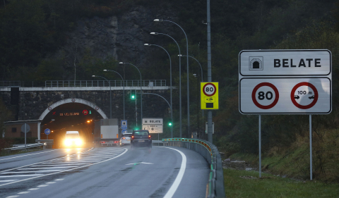 El túnel de Belate, en octubre de 2018, nada más reabrirse tras las obras que se realizaron.