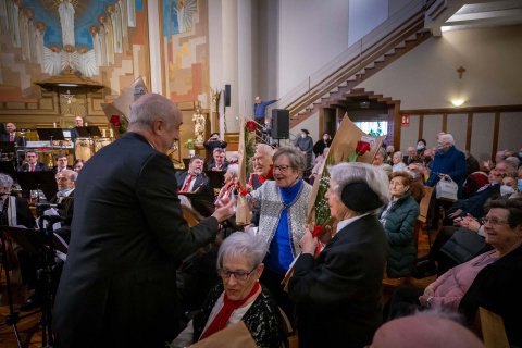 Fotos del concierto de la Pamplonesa y Voces de Oro en la Casa de la Misericordia de Pamplona.
