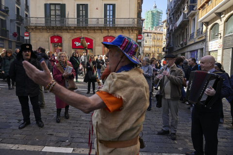 Carnaval en el Casco viejo de Pamplona./