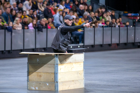 Jornada de puertas abiertas de la Policía foral en el Navarra Arena./
