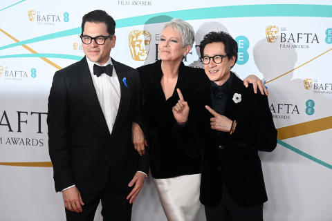 Alfombra roja y galardonados en los Premios Bafta al cine.