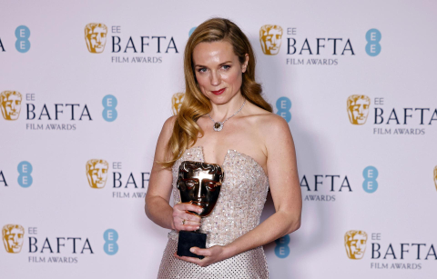 Alfombra roja y galardonados en los Premios Bafta al cine.