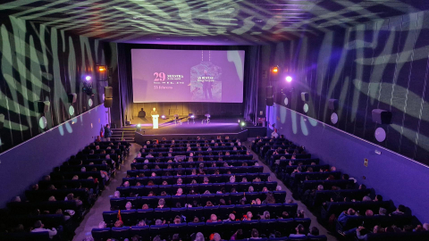 Imágenes de la presentación de la película As Bestas, en la 29 edición de la Muestra de Cine de Tudela.