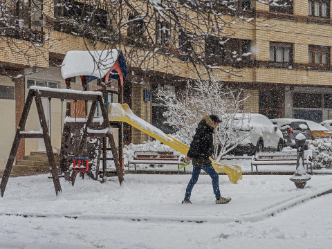 Fotos de la nevada de este lunes en Tierra Estella.