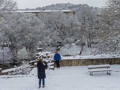 Fotos de la nevada de este lunes en Tierra Estella.