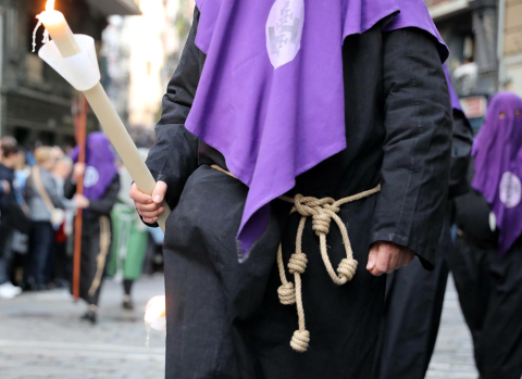 Procesión del Santo Entierro del Viernes Santo en Pamplona.