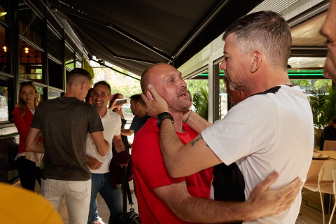 Imágenes del reencuentro de los futbolistas de Osasuna que jugaron la final de Copa de 2005