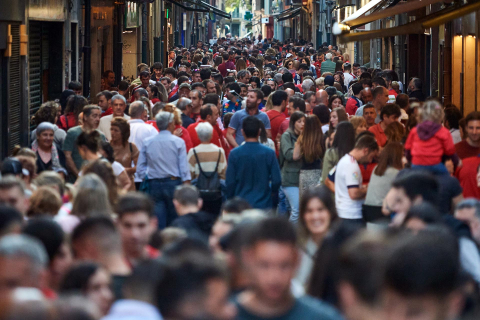 Fotos del ambiente en lo Viejo de Pamplona horas antes del partido.