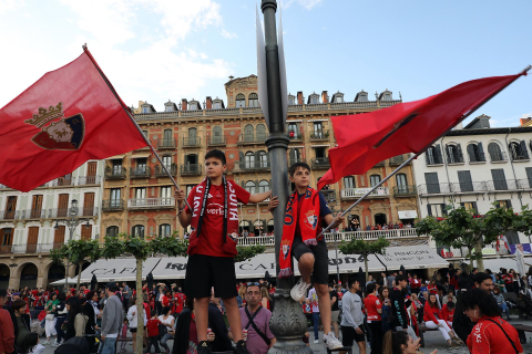 Fotos del ambiente en Pamplona por el partido de final de Copa.