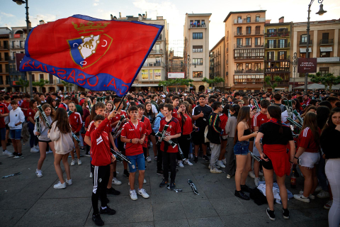 Fotos del ambiente en Pamplona por el partido de final de Copa.