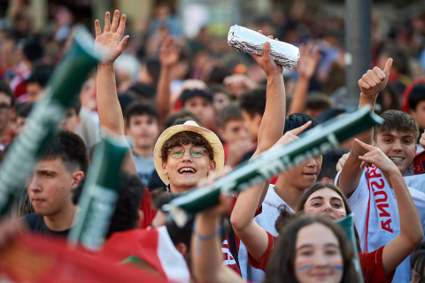 Fotos del ambiente en Pamplona por el partido de final de Copa.
