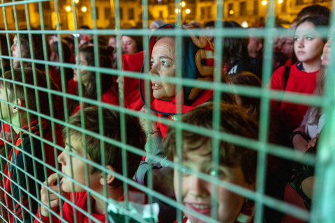 La afición de Osasuna, en la Plaza del Castillo./