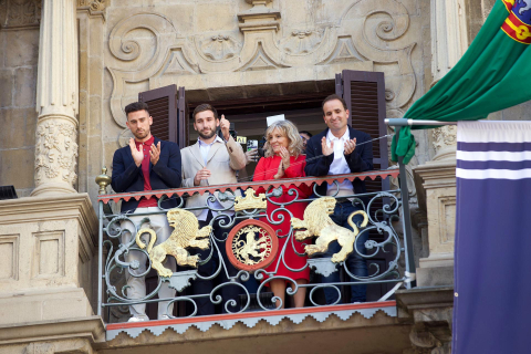 Recepción a Osasuna en el Ayuntamiento