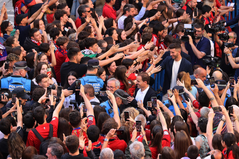 Recepción a Osasuna en el Ayuntamiento