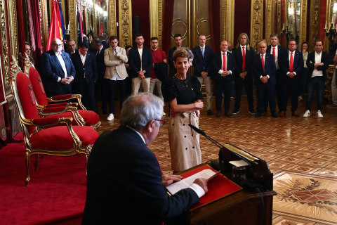 Recepción del Gobierno de Navarra a Osasuna